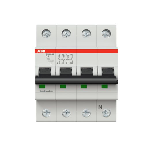 Miniature Circuit Breaker - S200M - 3PN - 6 A - C
