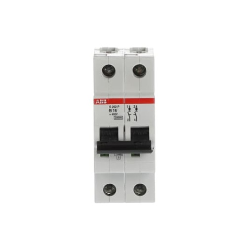 Miniature Circuit Breaker - S200P - 2P - 16 A - B - AC 25 kA
