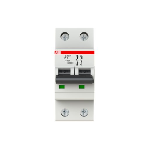 S202P-D2 Miniature Circuit Breaker - 2P - D - 2 A