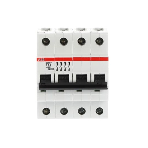 S204P-K8 Miniature Circuit Breaker - 4P - K - 8 A