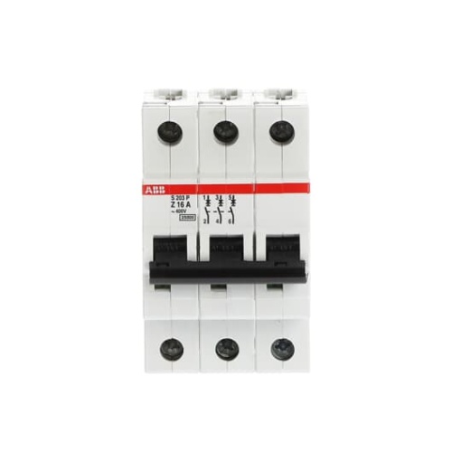 Miniature Circuit Breaker - S200P - 3P - 16 A - Z - 230 V AC 12.5 kA