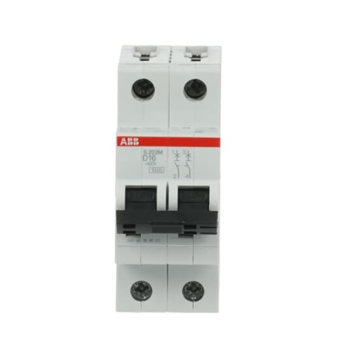 Miniature Circuit Breaker - S200M - 2P - 16 A - D - AC 10 kA