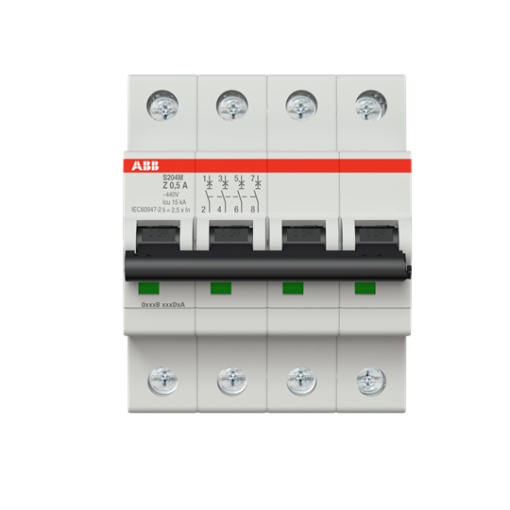 Miniature Circuit Breaker - S200M - 4P - 0.5 A - Z - AC 10 kA