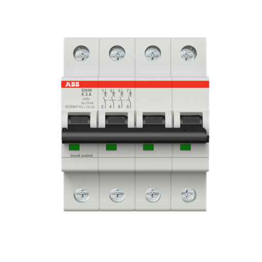Miniature Circuit Breaker - S200M - 4P - 3 A - K