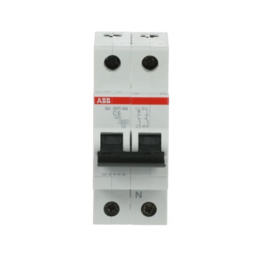 Miniature Circuit Breaker - SH200T - 1PN - 6 A - C