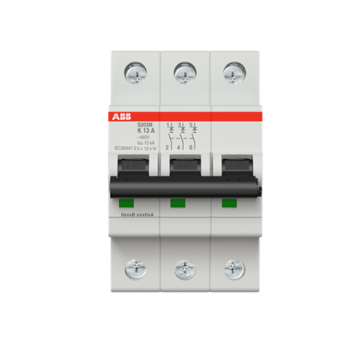 Miniature Circuit Breaker - S200M - 3P - 13 A - K