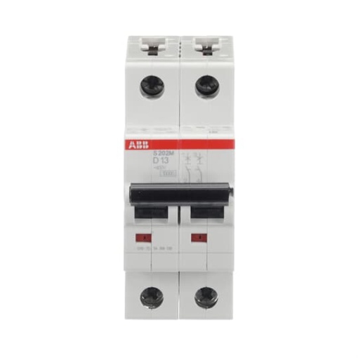 Miniature Circuit Breaker - S200M - 2P - 13 A - D - AC 10 kA