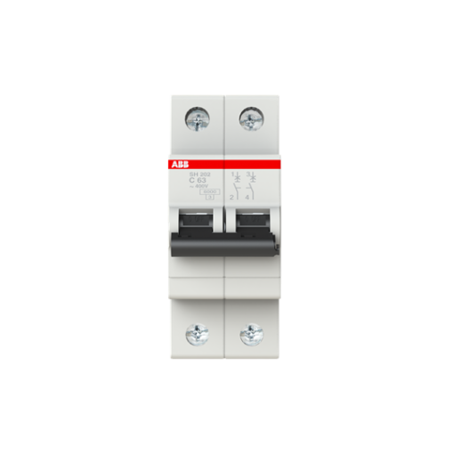 Miniature Circuit Breaker - SH200 - 2P - 63 A - C - AC 6 kA