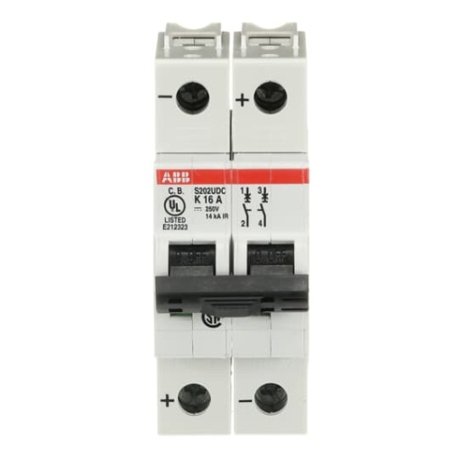 Miniature Circuit Breaker - S200UDC - 2P - 16 A - K
