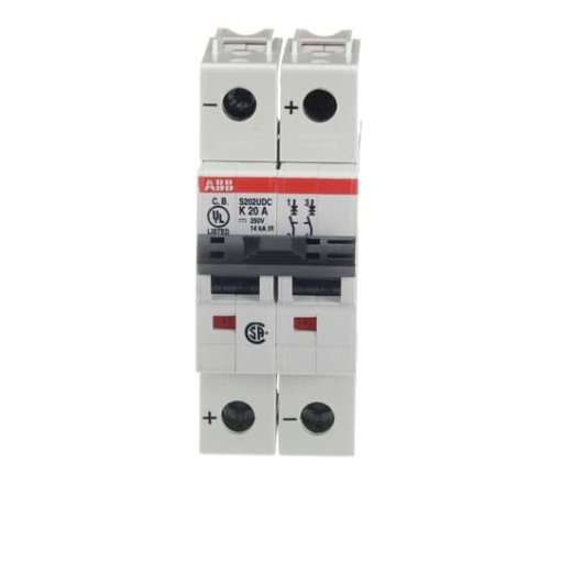 Miniature Circuit Breaker - S200UDC - 2P - 20 A - K