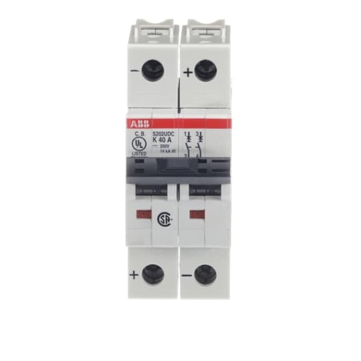 Miniature Circuit Breaker - S200UDC - 2P - 40 A - K