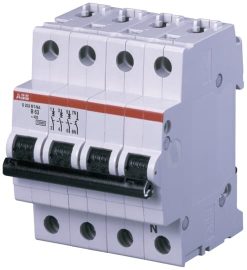 Miniature Circuit Breaker - S200MT - 3PN - 6 A - B - AC 10 kA