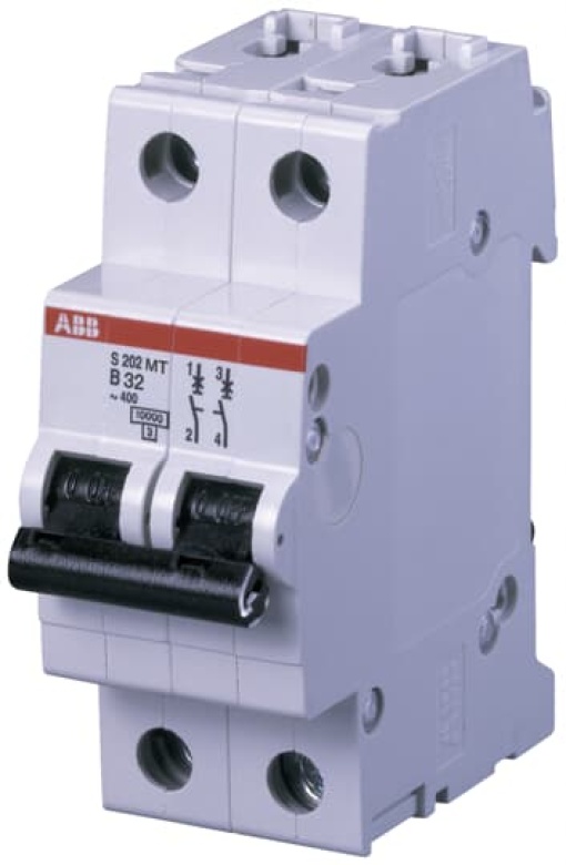 S202MT-D2 Miniature Circuit Breaker - 2P - D - 2 A