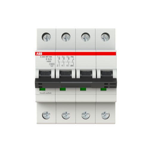 Miniature Circuit Breaker - S200MT - 3PN - 0.5 A - C - 10 kA