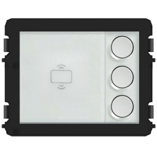 Pushbutton module, round button, 3 pushbuttons, with NFCIC card reader, 3, white