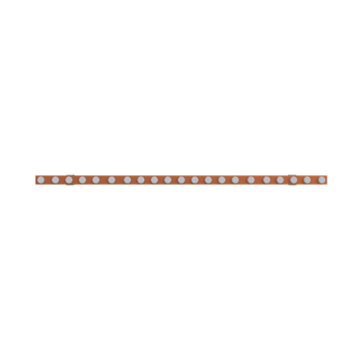 Horizontal PE busbar, 20 mm x 800 mm x 10 mm
