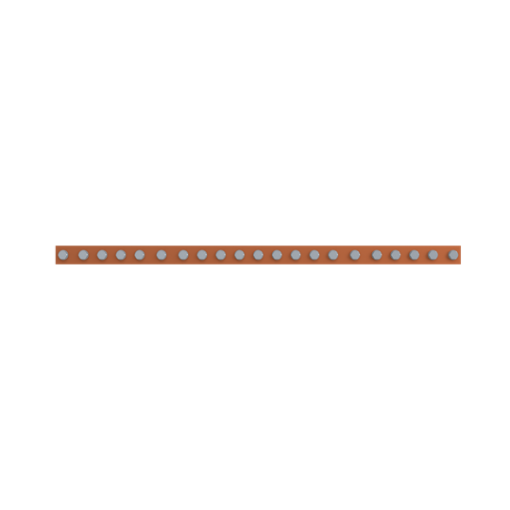 Horizontal PE busbar, 30 mm x 800 mm x 10 mm
