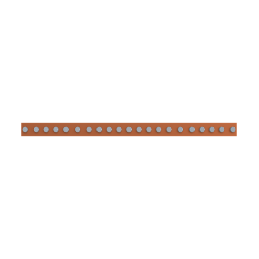Horizontal PE busbar, 40 mm x 800 mm x 10 mm