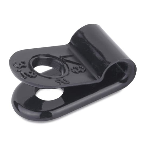 CABLE CLAMP PLN EDGE BLK 025IN DIA