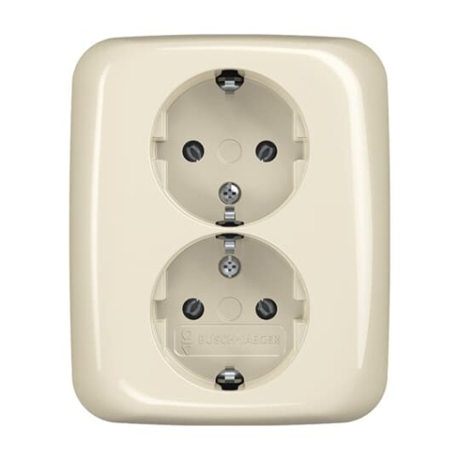 SCHUKO Double socket white  - Busch-Duro 2000 SI