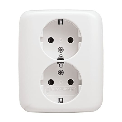 SCHUKO Double socket alpine white  - Reflex SI