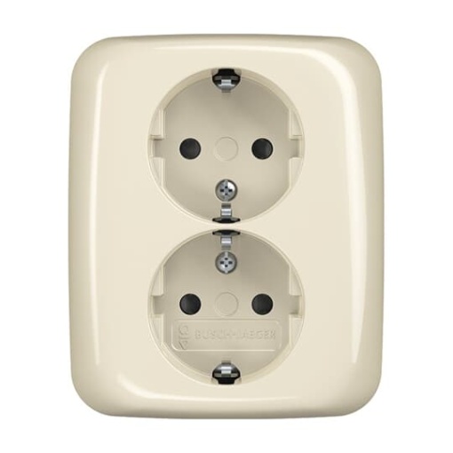 SCHUKO Double socket white  - Busch-Duro 2000 SI