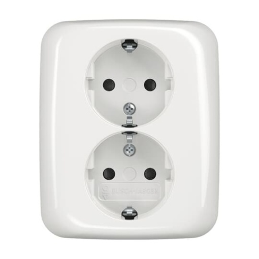 SCHUKO Double socket alpine white  - Reflex SI