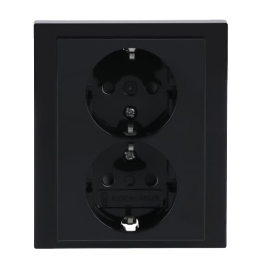 SCHUKO Double socket Safety Shutter anthracite  - Platform 63