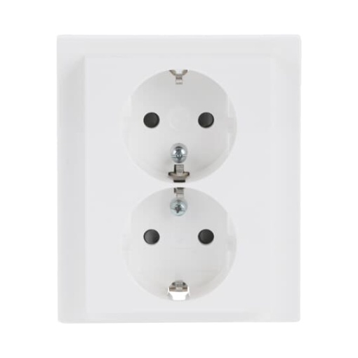 SCHUKO Double socket Safety Shutter studio white  - future linear