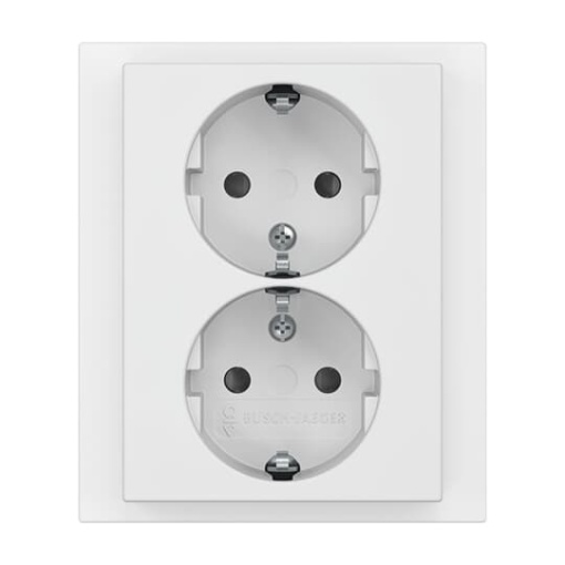 SCHUKO Double socket Safety Shutter studio white matt  - future linear