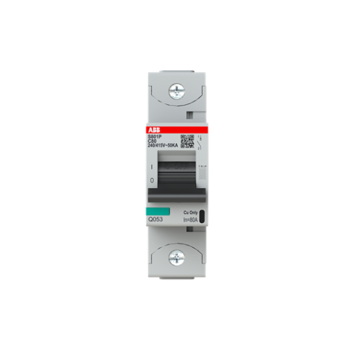 S801P-C80 High Performance Circuit Breaker. C Characteristic. 50kA, 80A, 1P
