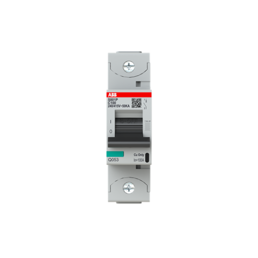 S801P-C100 High Performance Circuit Breaker. C Characteristic. 50kA, 100A, 1P