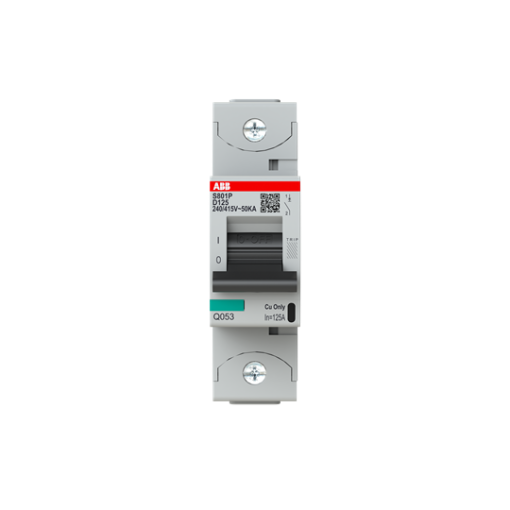 S801P-D125 High Performance Circuit Breaker. D Characteristic. 50kA, 125A, 1P