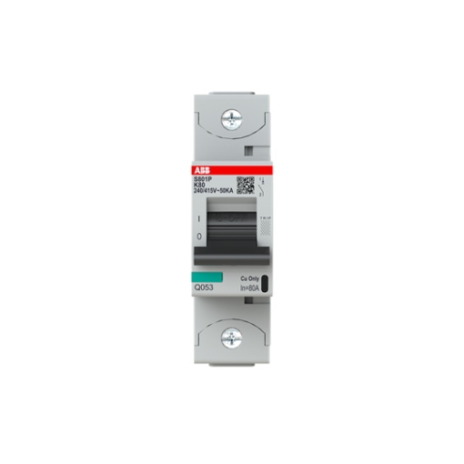 S801P-K80 High Performance Circuit Breaker. K Characteristic. 50kA, 80A, 1P
