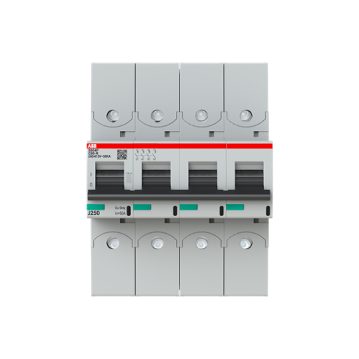 S804P-C80-R High Performance Circuit Breaker with ring tongue terminal. C Characteristic. 50kA, 80A, 4P