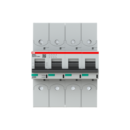 S804P-B100-R High Performance Circuit Breaker with ring tongue terminal. B characteristic. 50kA, 100A, 4P