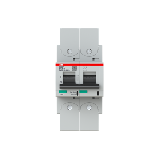 S802P-B125-R High Performance Circuit Breaker with ring tongue terminal. B characteristic. 50kA, 125A, 2P