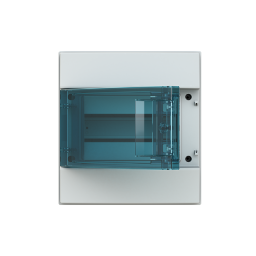 Consumer unit , Surface mounting, 8 modules, 1 rows, IP65,  Door Single, Plastic, Transparent, Dimensions 250 mm x 232 mm x 155 mm