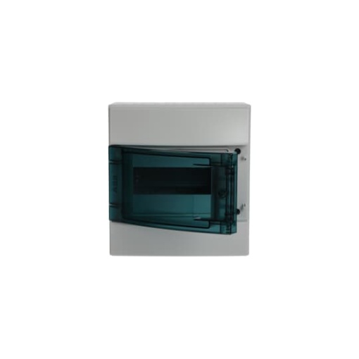 Consumer unit , Surface mounting, 8 modules, 1 rows, IP65,  Door Single, Plastic, Transparent, Dimensions 250 mm x 232 mm x 155 mm