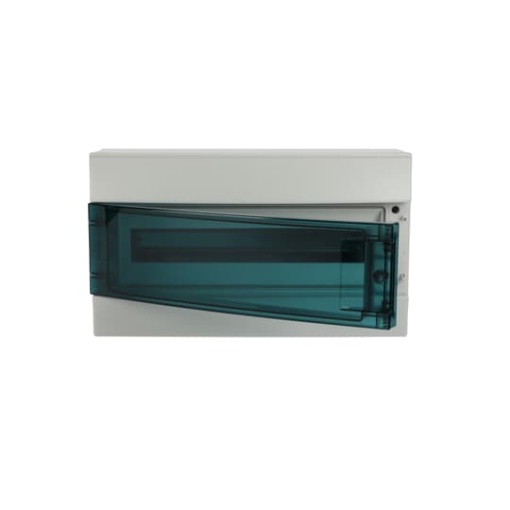 Consumer unit , Surface mounting, 18 modules, 1 rows, IP65,  Door Single, Plastic, Transparent, Dimensions 250 mm x 430 mm x 155 mm
