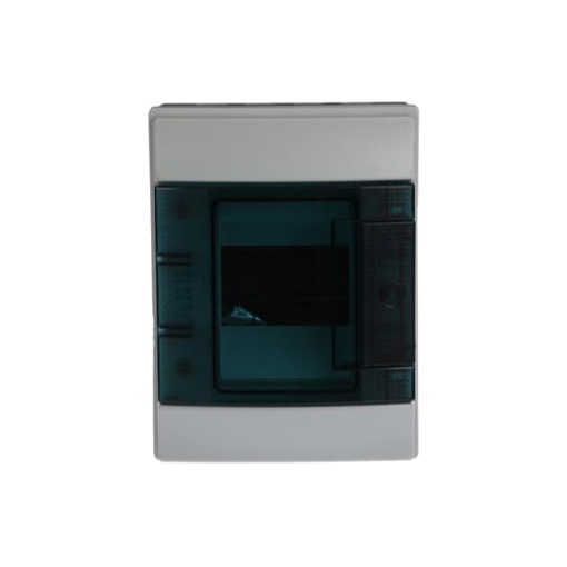 Consumer unit , Surface mounting, 4 modules, 1 rows, IP65,  Door Single, Plastic, Transparent, Dimensions 202 mm x 152 mm x 117 mm