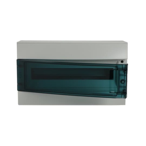 Consumer unit , Surface mounting, 18 modules, 1 rows, IP65,  Door Single, Plastic, Transparent, Dimensions 250 mm x 430 mm x 155 mm