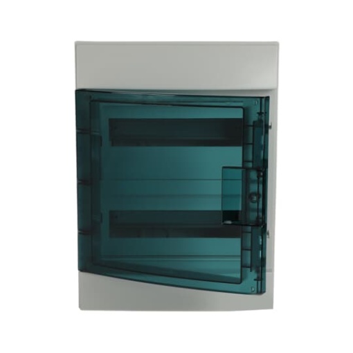 Consumer unit  Surface mounting 24 modules 2 rows IP65  Door Single Plastic Transparent Dimensions 435 mm x 320 mm x 155 mm