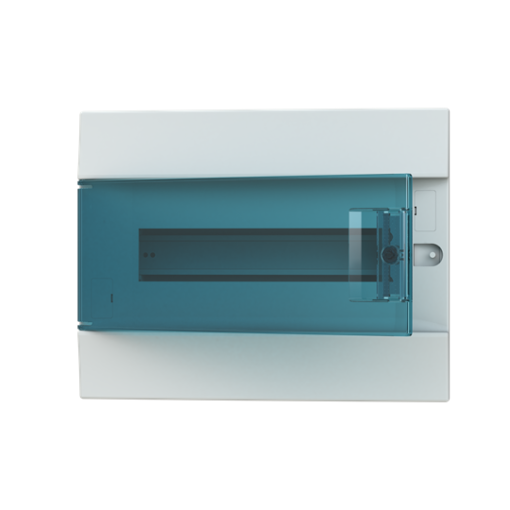 Consumer unit , Flush mounting, 12 modules, 1 rows, IP41,  Door Single, Plastic, Transparent, Dimensions 107.000 mm x 320.000 mm x 250.000 mm