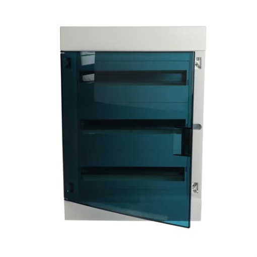 Consumer unit , Flush mounting, 54 modules, 3 rows, IP41,  Door Single, Plastic, Transparent, Dimensions 127.000 mm x 430.000 mm x 600.000 mm
