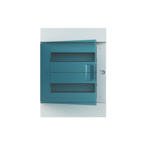 Consumer unit , Flush mounting, 24 modules, 2 rows, IP41,  Door Single, Plastic, Transparent, Dimensions 107.000 mm x 320.000 mm x 435.000 mm