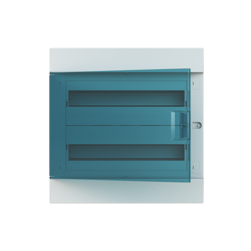Consumer unit , Flush mounting, 36 modules, 2 rows, IP41,  Door Single, Plastic, Transparent, Dimensions 107.000 mm x 430.000 mm x 435.000 mm
