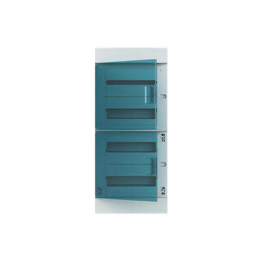 Consumer unit , Flush mounting, 48 modules, 4 rows, IP41,  Door Single, Plastic, Transparent, Dimensions 107.000 mm x 320.000 mm x 735.000 mm