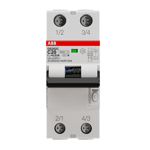 DS202C C20 A30 Residual Current Circuit Breaker with Overcurrent Protection