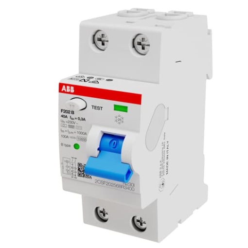 Residual Current Circuit Breaker F200 - 2P - 300 mA - 40 A - Type B